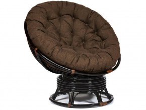 Кресло-качалка Papasan w 23/01 B с подушкой Antique brown, ткань Коричневый в Гремячинске - gremyachinsk.magazin-mebel74.ru | фото