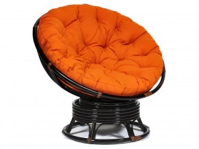 Кресло-качалка Papasan w 23/01 B с подушкой Antique brown, ткань Оранжевый в Гремячинске - gremyachinsk.magazin-mebel74.ru | фото