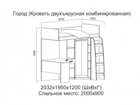 Кровать двухъярусная комбинированная в Гремячинске - gremyachinsk.magazin-mebel74.ru | фото